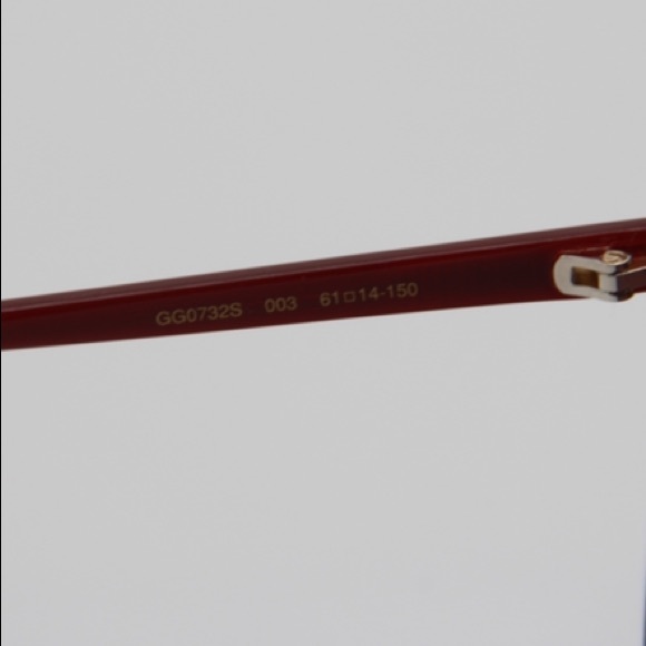 NEW GG0732S 003 UNISEX SHIELD SUNGLASSES GUCCI GG0732S BURGUNDY - Picture 12 of 13